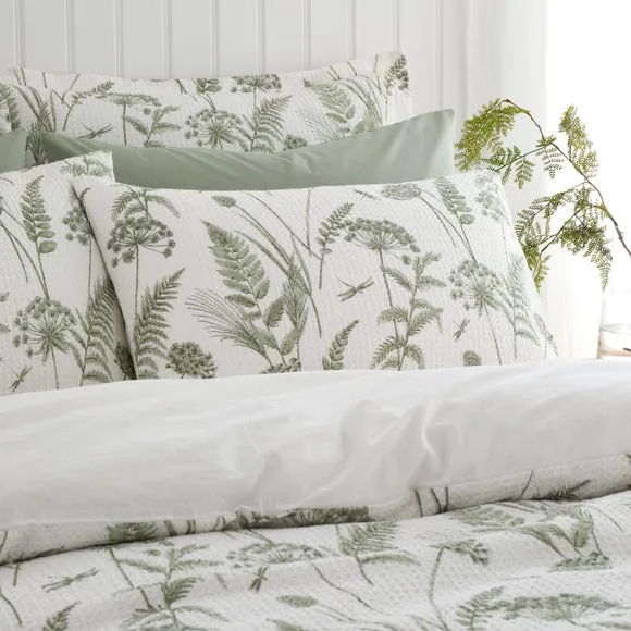 Garden Sprigs Waffle 100% Cotton Duvet Cover & Pillowcase Set 3