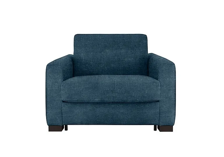 Alcova Fabric Chair Sofa Bed with Box Arms - Baobab Blue - Sofas and Armchairs - In Time for Christmas