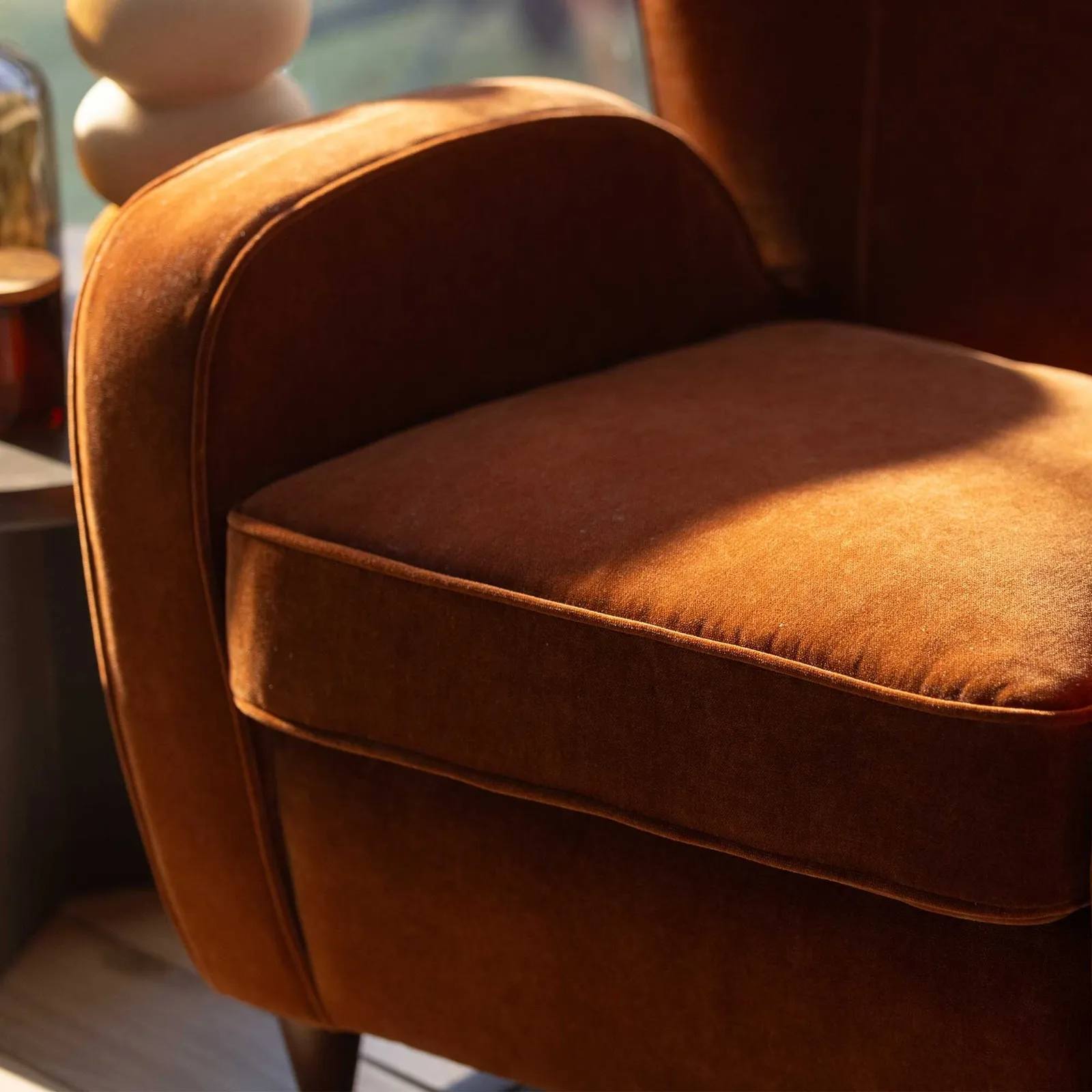 Tanya Armchair, Orange Velvet | Barker & Stonehouse 6