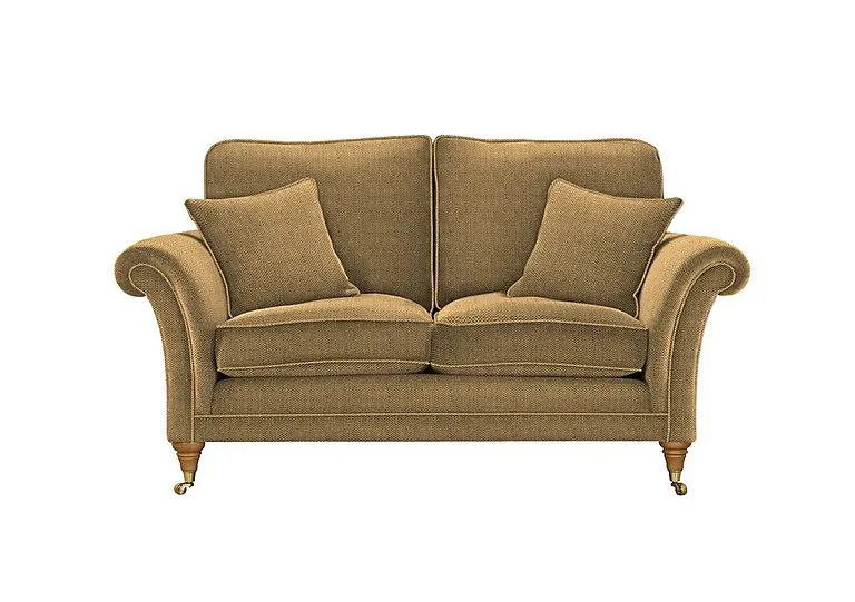 Burghley 2 Seater Fabric Sofa - Baslow Plain Gold