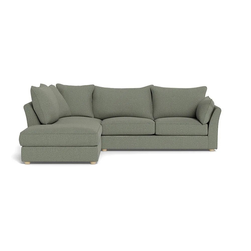 Heal's Tailor Left Hand Facing Corner Sofa Boucle Tweed Lapis Natural Feet 1