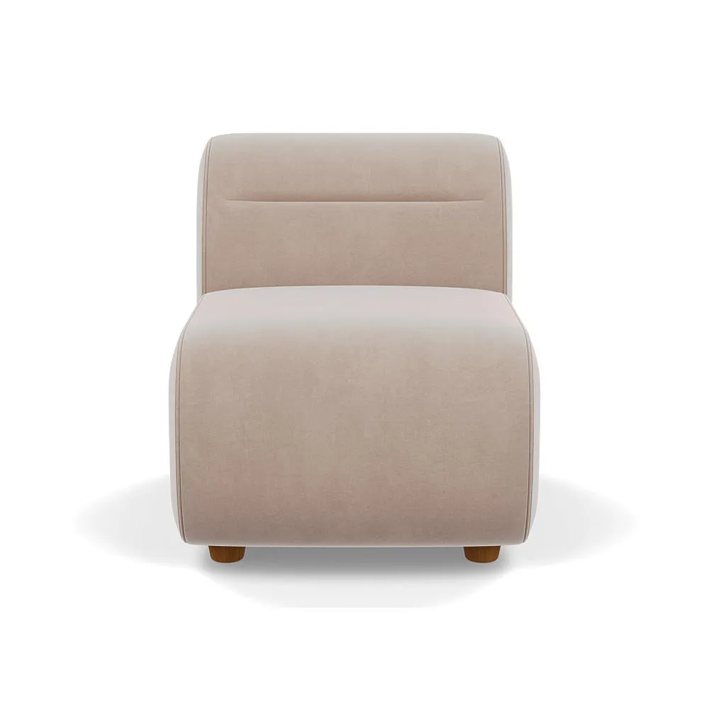 Heal's Lilli Small Single Module Smart Velvet Pebble Natural Beech Feet 1