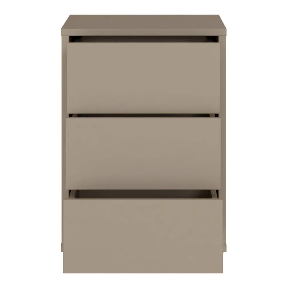 Furniture To Go Alice Springs Bedside Cabinet with 3 Drawers Push-Open in Taupe 6