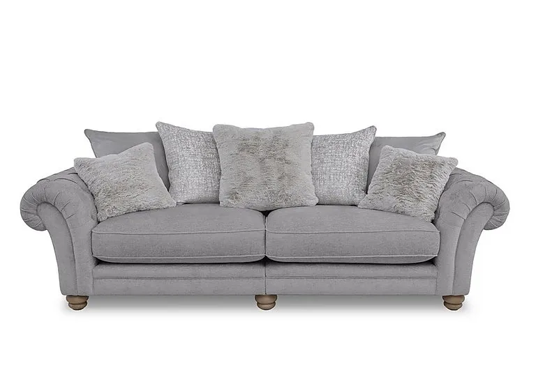 Cotswold 4 Seater Split Frame Scatter Back Sofa - Darwin Silver