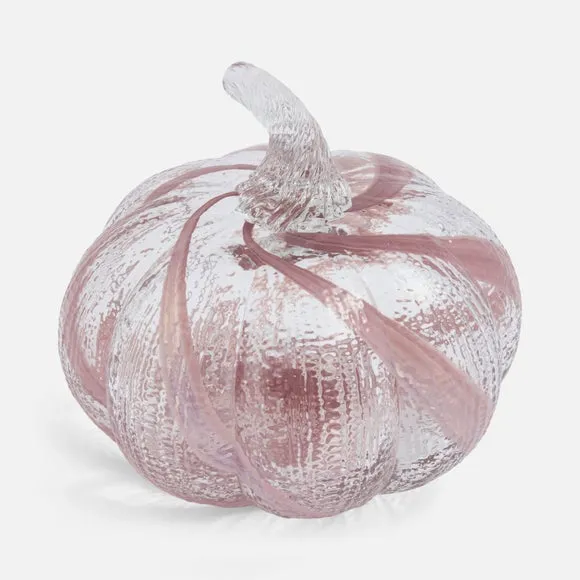 Purple Striped Textured Glass Pumpkin Ornament 3