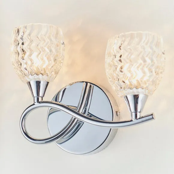 Vogue Boyer 2 Light Wall Light Chrome 2