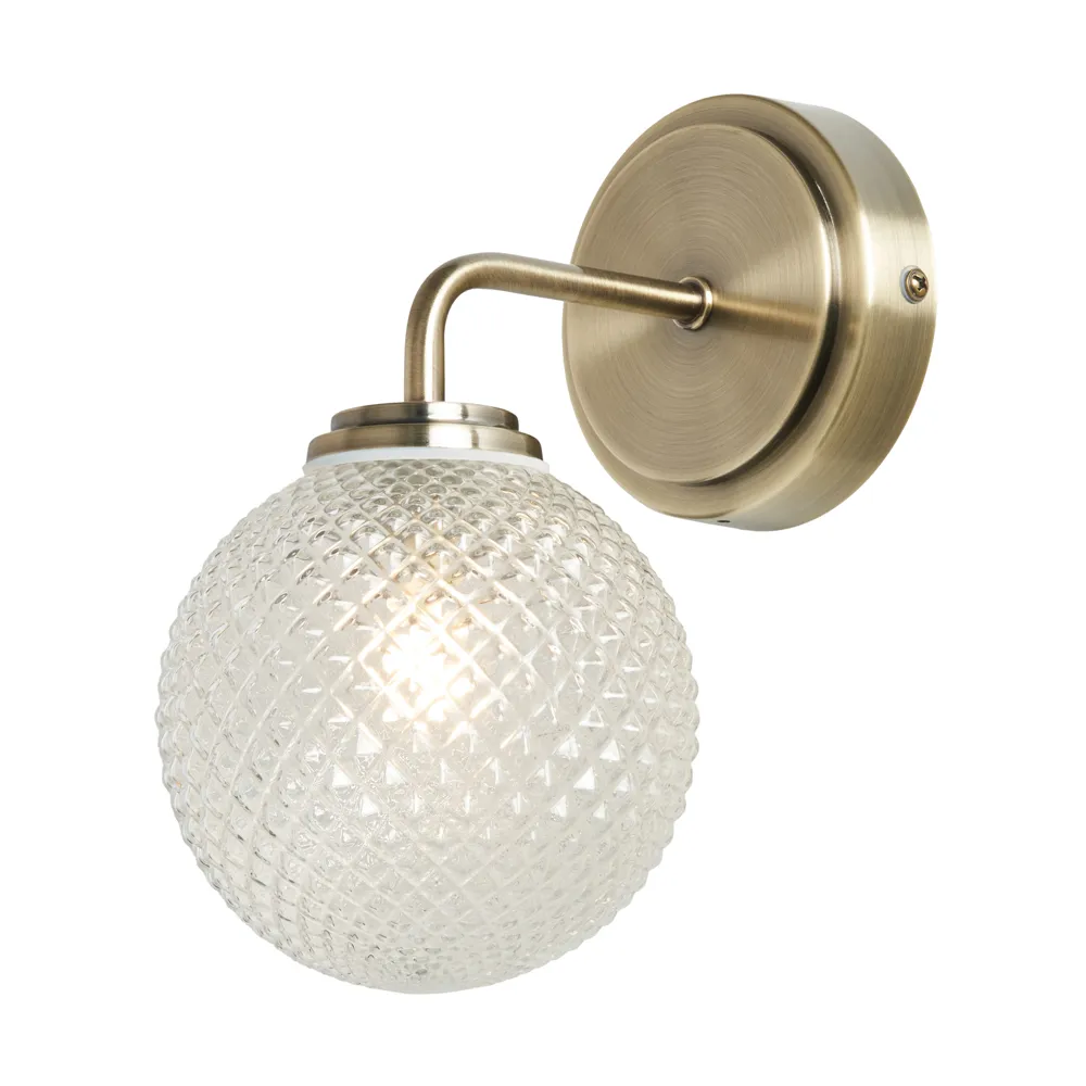 Diana Bathroom Wall Light, Antique Brass
