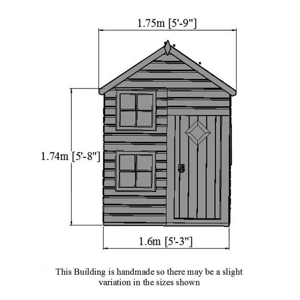 Shires Croft Playhouse Kid's Wendy House in Brown 4