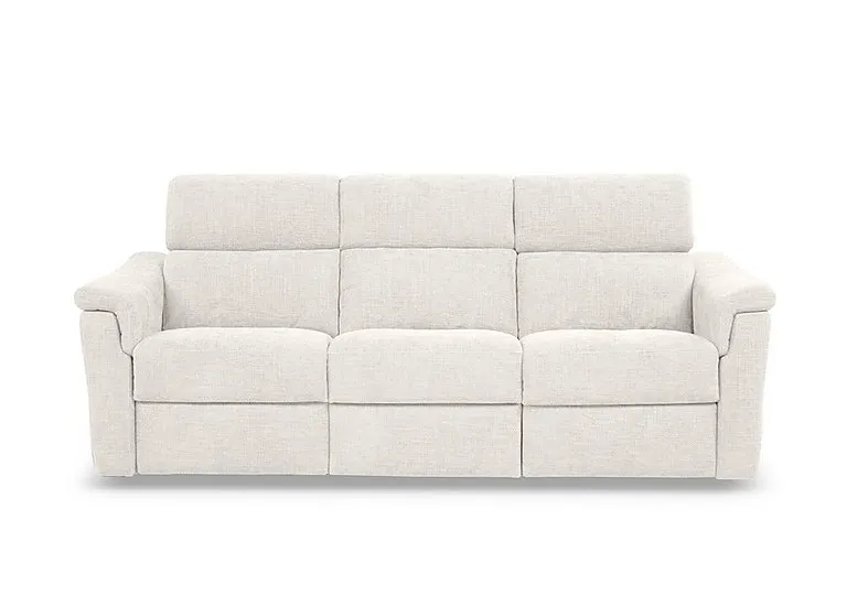 Bella 3 Seater 3 Cushion Fabric Recliner Sofa with Headrests and Power Lumbar