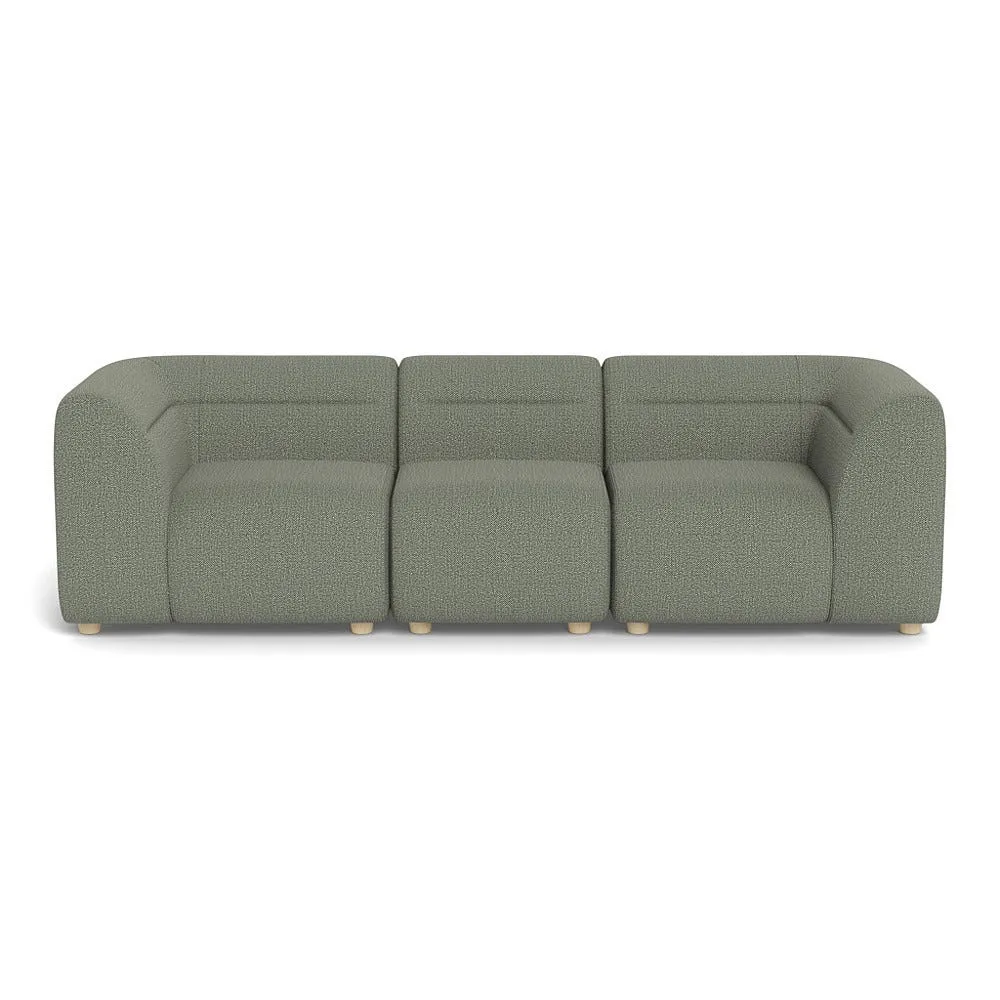 Heal's Lilli 3 Seater Sofa Boucle Tweed Lapis Natural Beech Feet 1