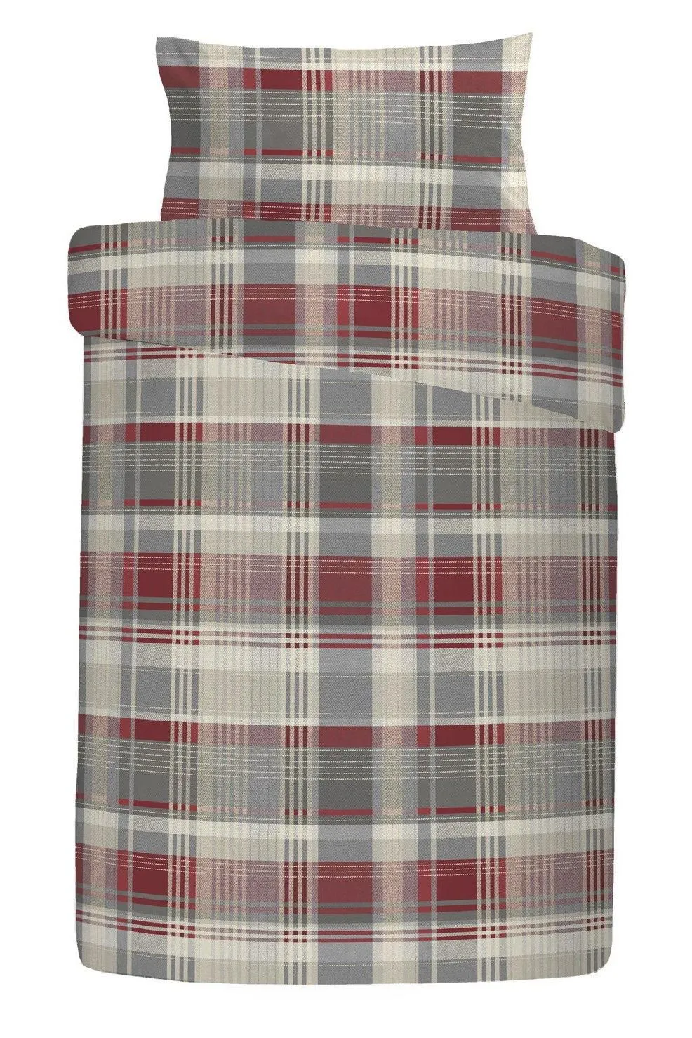 Appletree 'Connolly' 100% Brushed Cotton Duvet Cover Set in Red 3