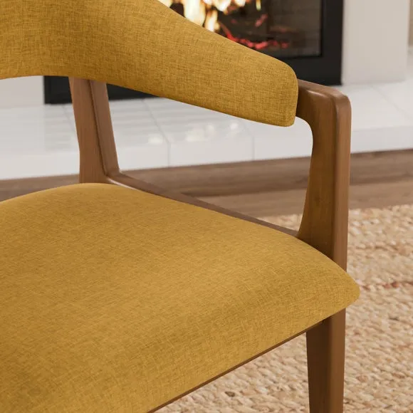 Hugh Carver Dark Stained Dining Chair, Fabric 4