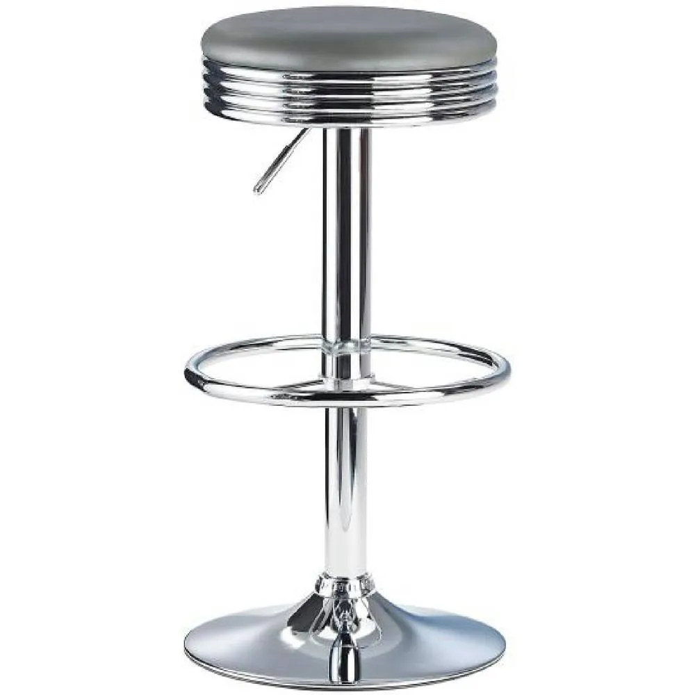 netfurniture Chicago Retro American Diner Bar Stool Grey Adjustable Seat 2