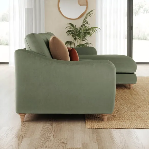 Hattie Matte Plush Velvet Corner Chaise Sofa 2
