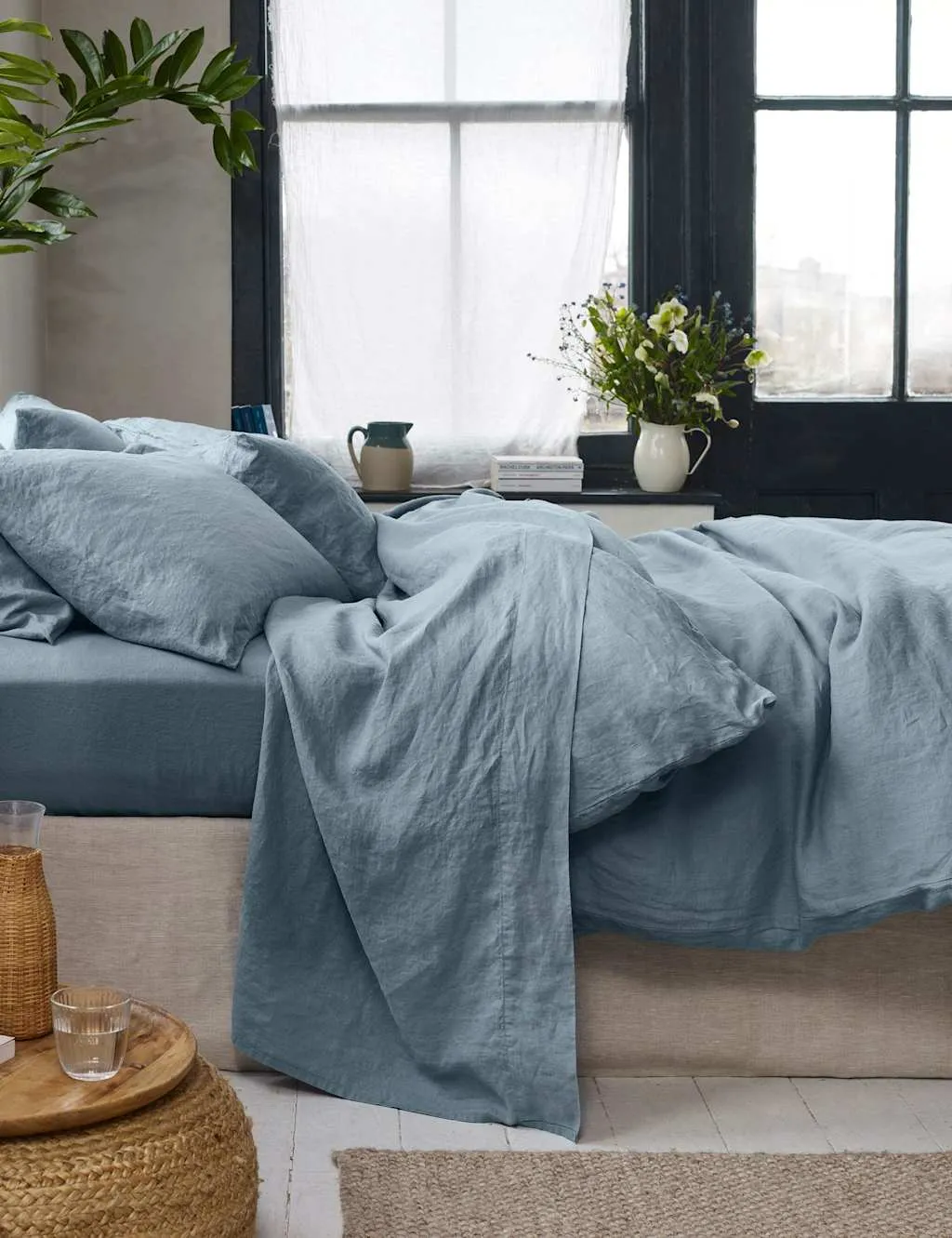 Piglet In Bed Linen Rich Flat Sheet Light Blue