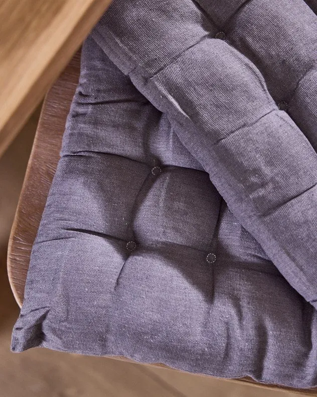 Dibor Set of 2 Grey Indoor Outdoor Seat Pads Cushions L40cm x W40cm 4