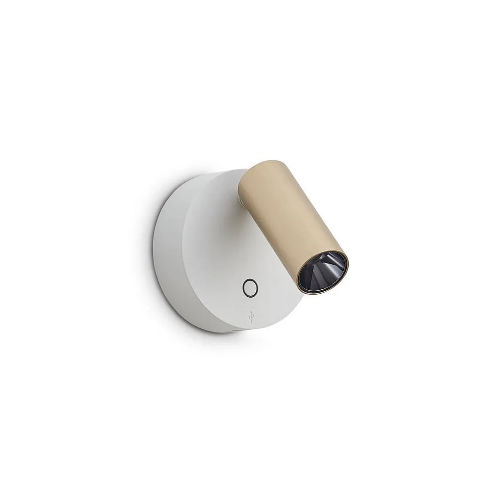 Netlighting Elf Reading Wall Light White Gold 1x LED 220lm 3000K Dimmable