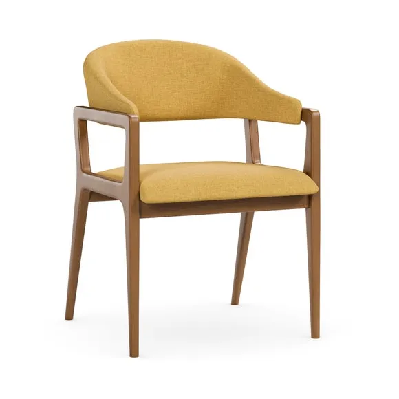 Hugh Carver Dark Stained Dining Chair, Fabric 6