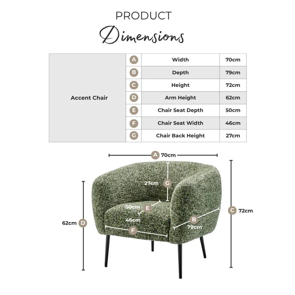 FurnitureboxUK Veda Fabric Accent Tub Chair in Green 2