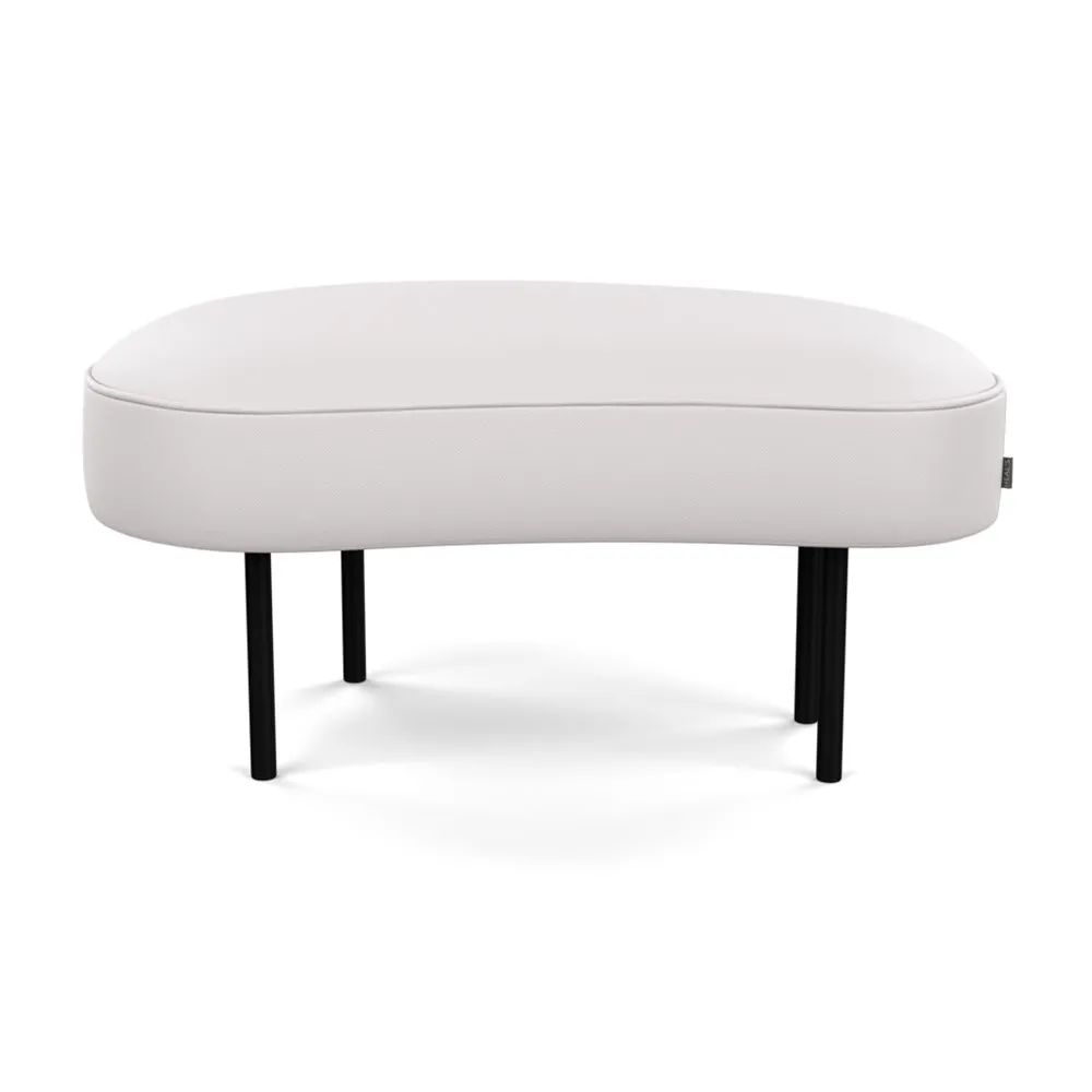 Heal's Isola Small Ottoman Leather Grain White 000 Black Feet