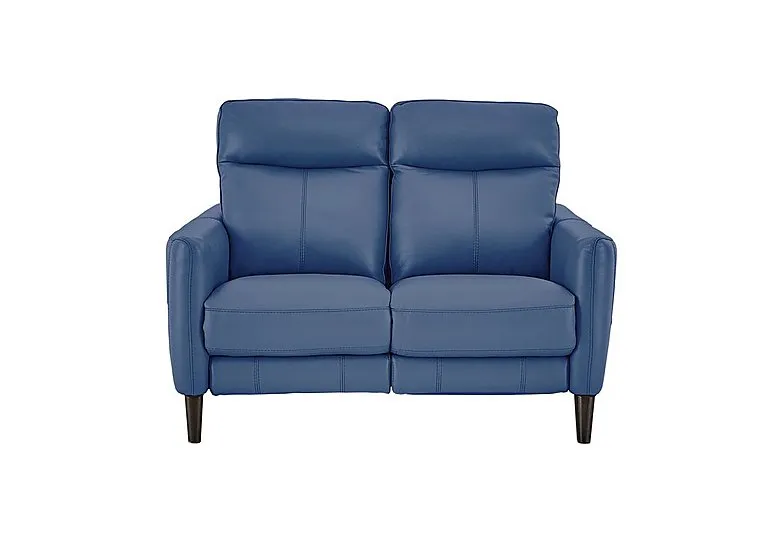 Compact Collection Petit 2 Seater Leather Sofa - BV Ocean Blue