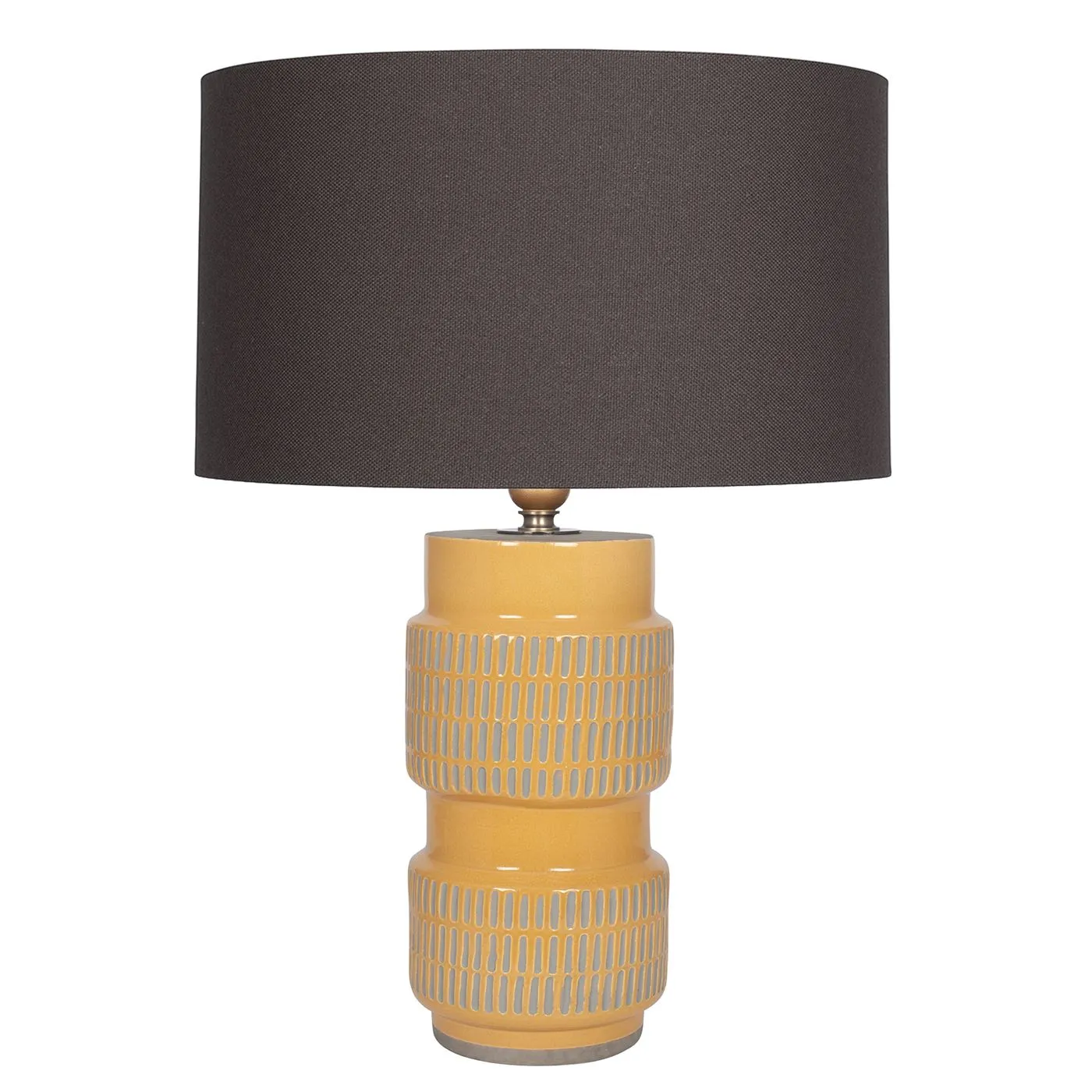 Textured Stoneware Table Lamp, Mustard