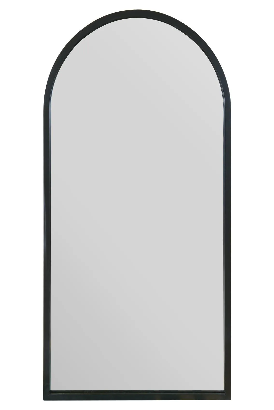 MirrorOutlet Black Metal Framed Arched Wall Mirror 47" X 23.5" (120CM X 60CM) 2