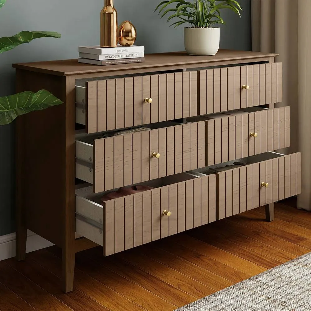 Melody Maison Chest Of Drawers & Pair Of Wide Bedside Tables - Hales Pale Wood Range in Light Brown 3