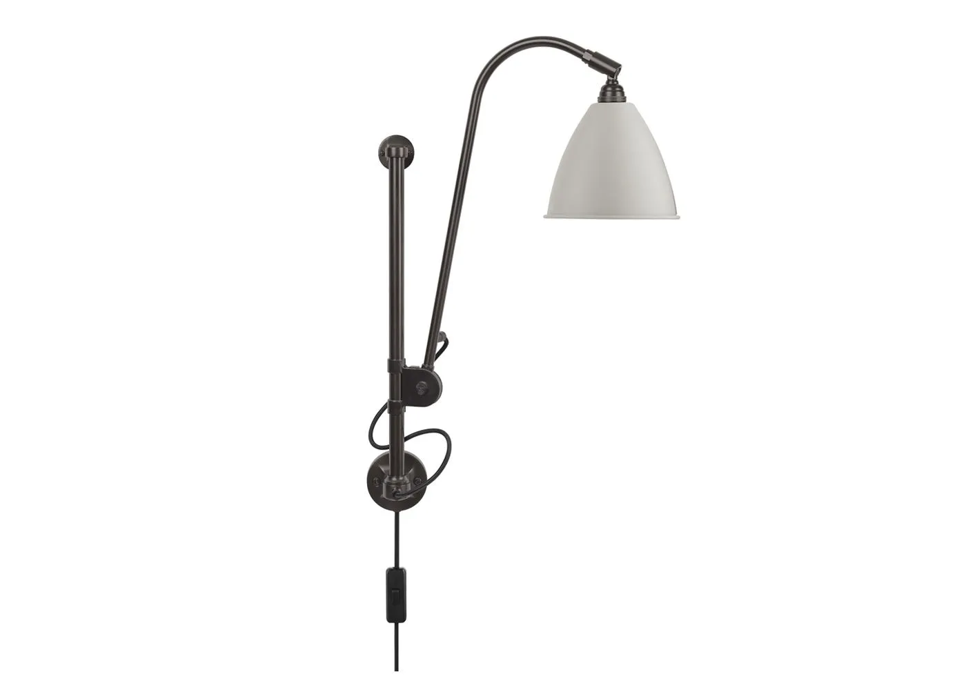 Gubi Bestlite BL5 Wall Lamp Black Brass Base Classic White Shade 1