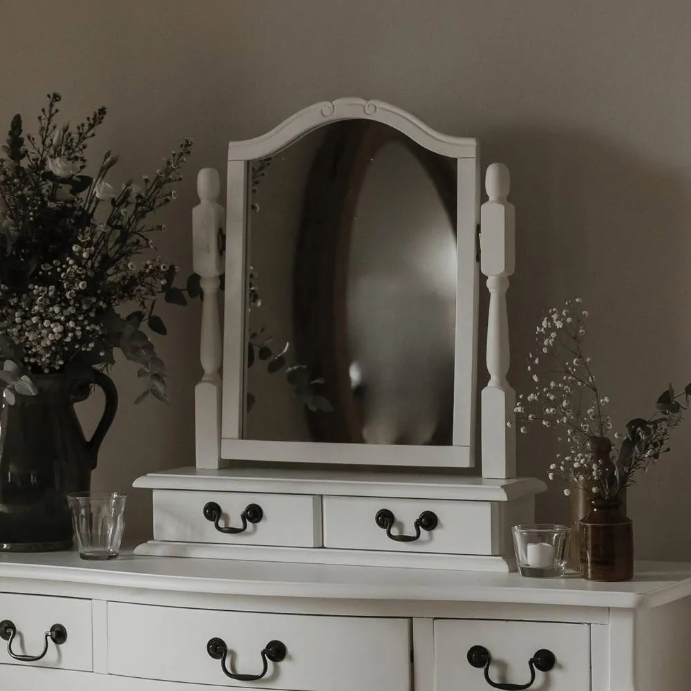 Statement Furniture Juliette Trinket Mirror in White