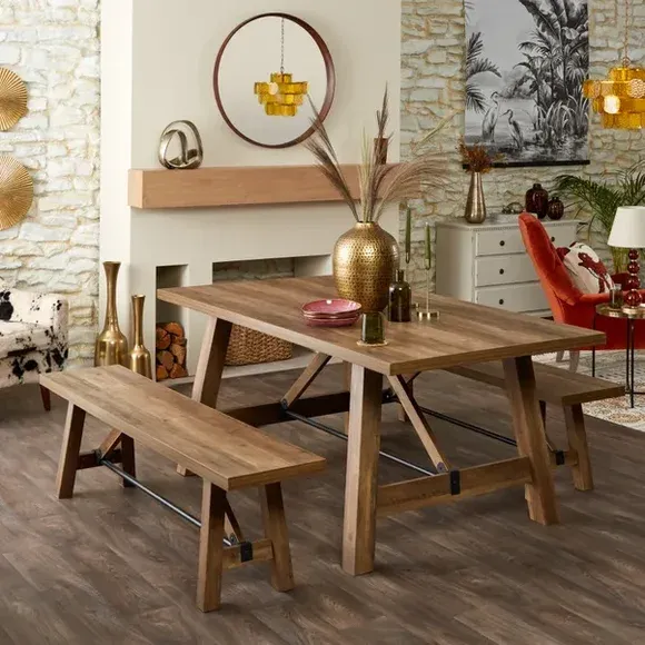 Fulton 6 Seater Trestle Table & Bench Set