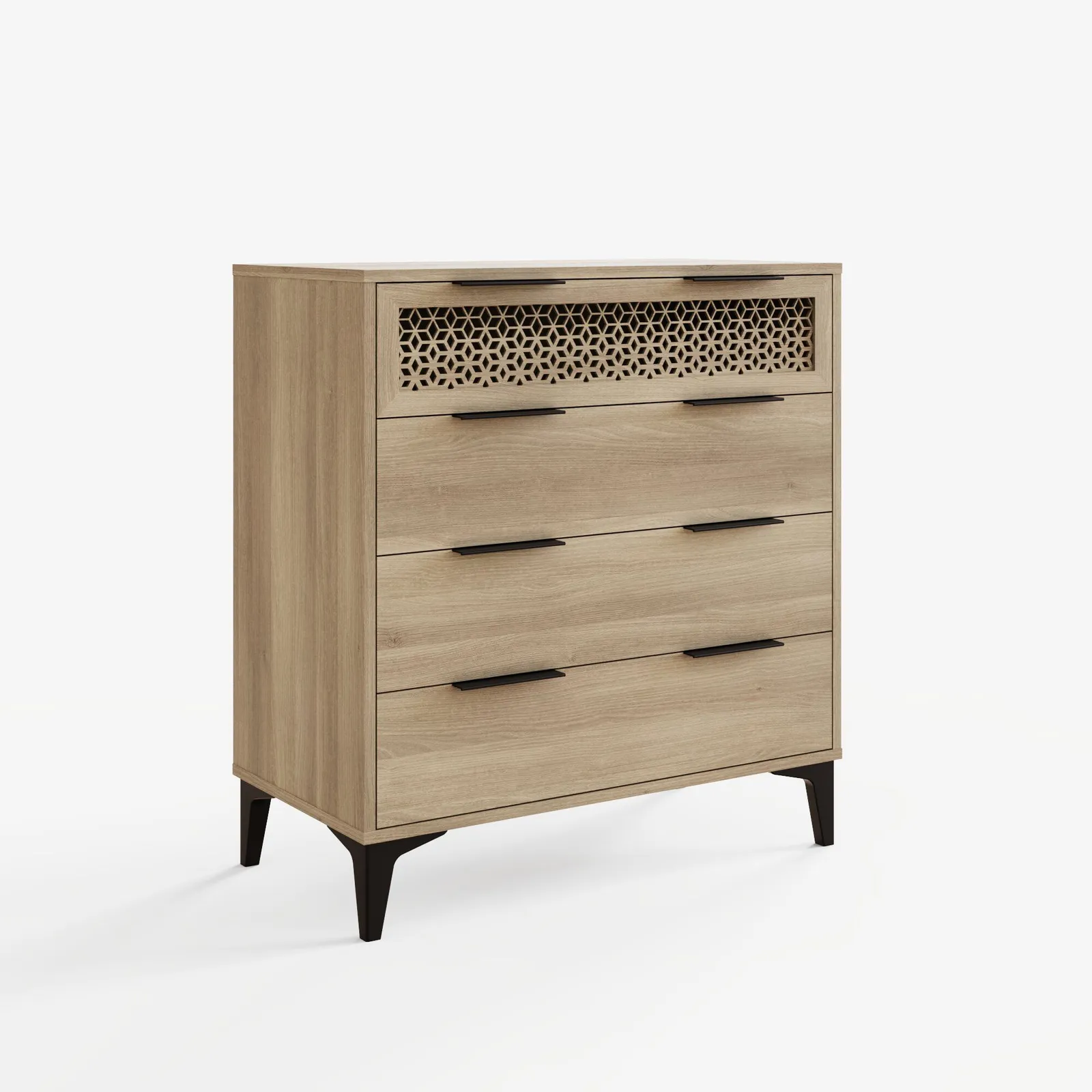 GFW Ezra 4 Drawer Chest of Drawers Oak in Light Oak 3