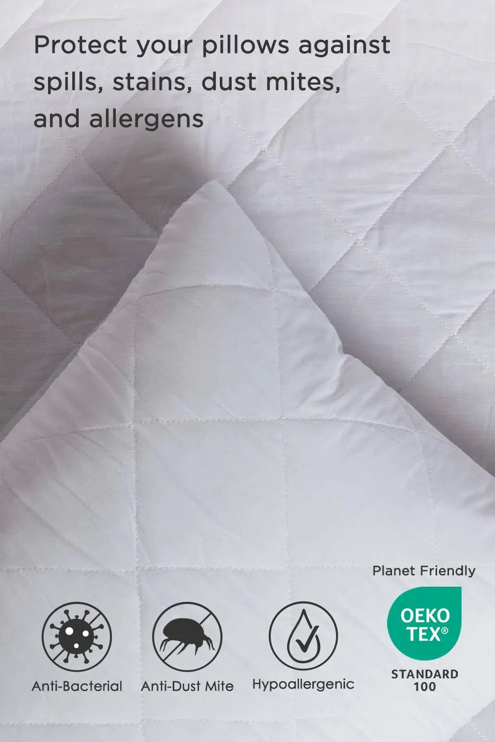 Homescapes Quilted Body Pillow Protector in White 5