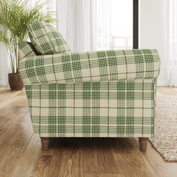Flori Woven Check Fabric Lambeth Armchair 2