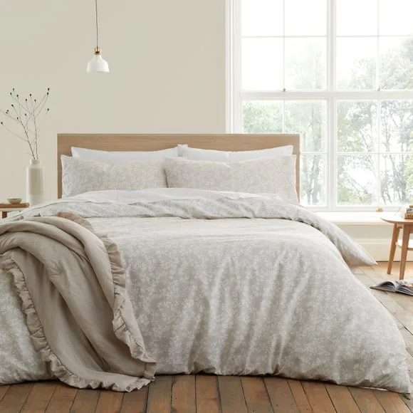 Bianca Shadow Leaves 200 Thread Count 100% Cotton Duvet Cover & Pillowcase Set 1