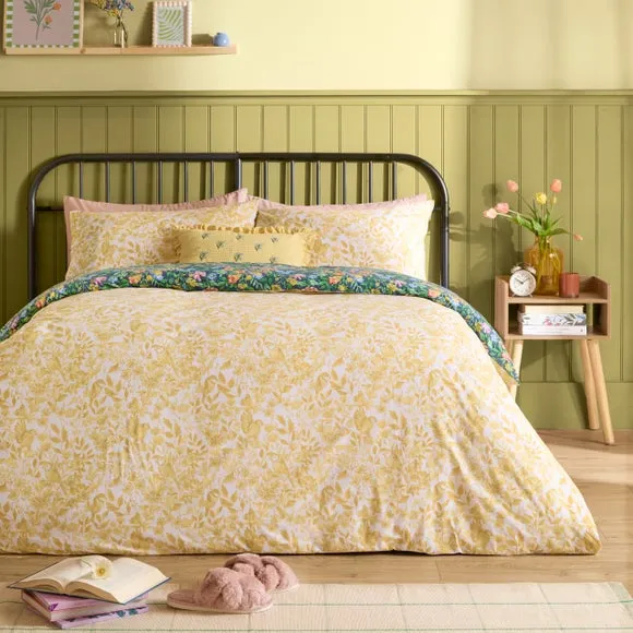 furn Emerie Floral Reversible Duvet Set Single, Blue 3