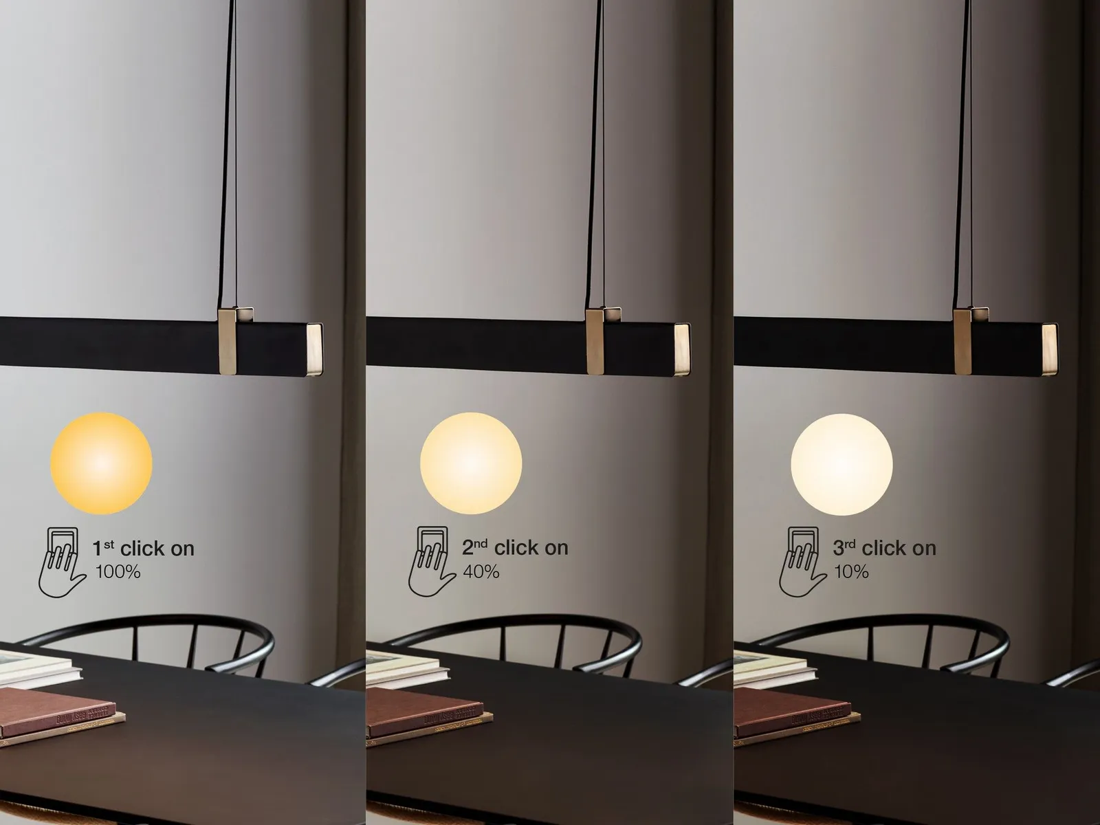 Nordlux Lilt Pendant Light Black Metal Dining Room LED 2700k Mains 5