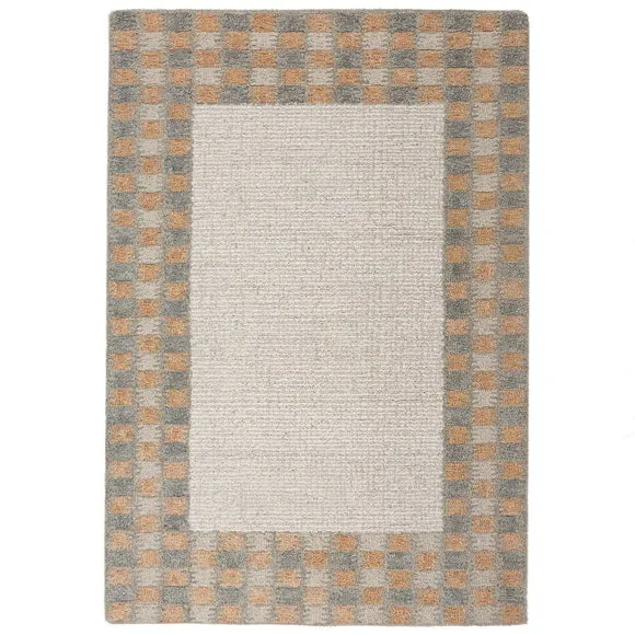 Hugo Checked Border Wool Rug 5