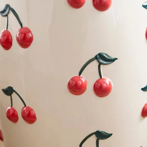 Cherry Print Ceramic Side Table 3