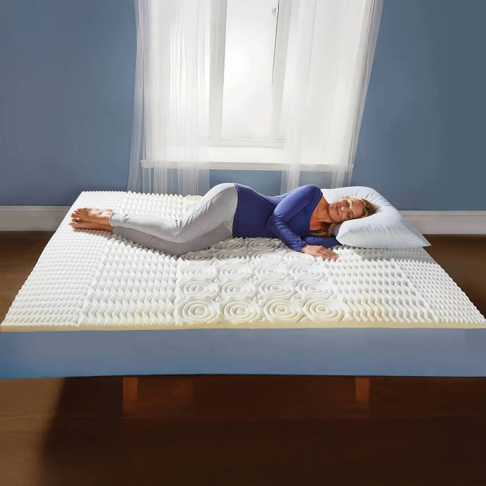 Coopers of Stortford Memory Foam Mattress Topper - Pressure-Relieving Support - Double in White
