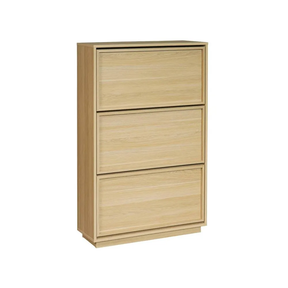 sweeek Shoe cabinet with 3 flip drawers wood decor in Beige 2