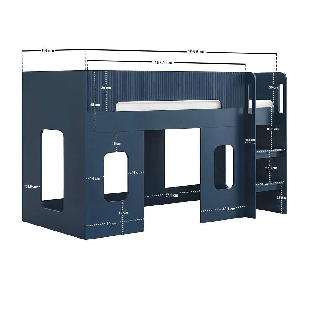 Flair Lino Playhouse Mid Sleeper Bed in Blue 5
