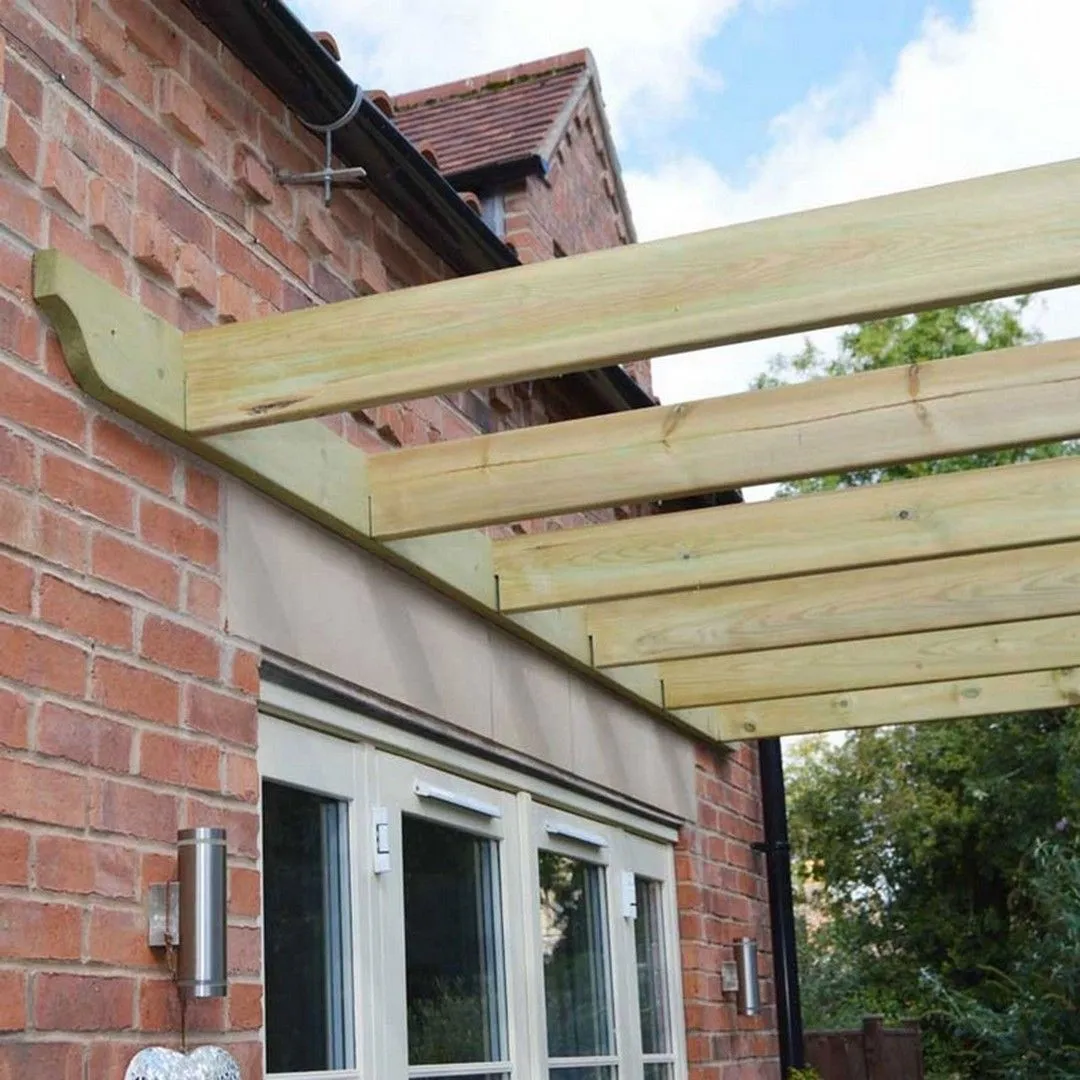 Rutland County Garden Furniture Ltd Wall Mounted Premium Pergola, Wood, L300 x W360 x H270 cm, Light Green 5
