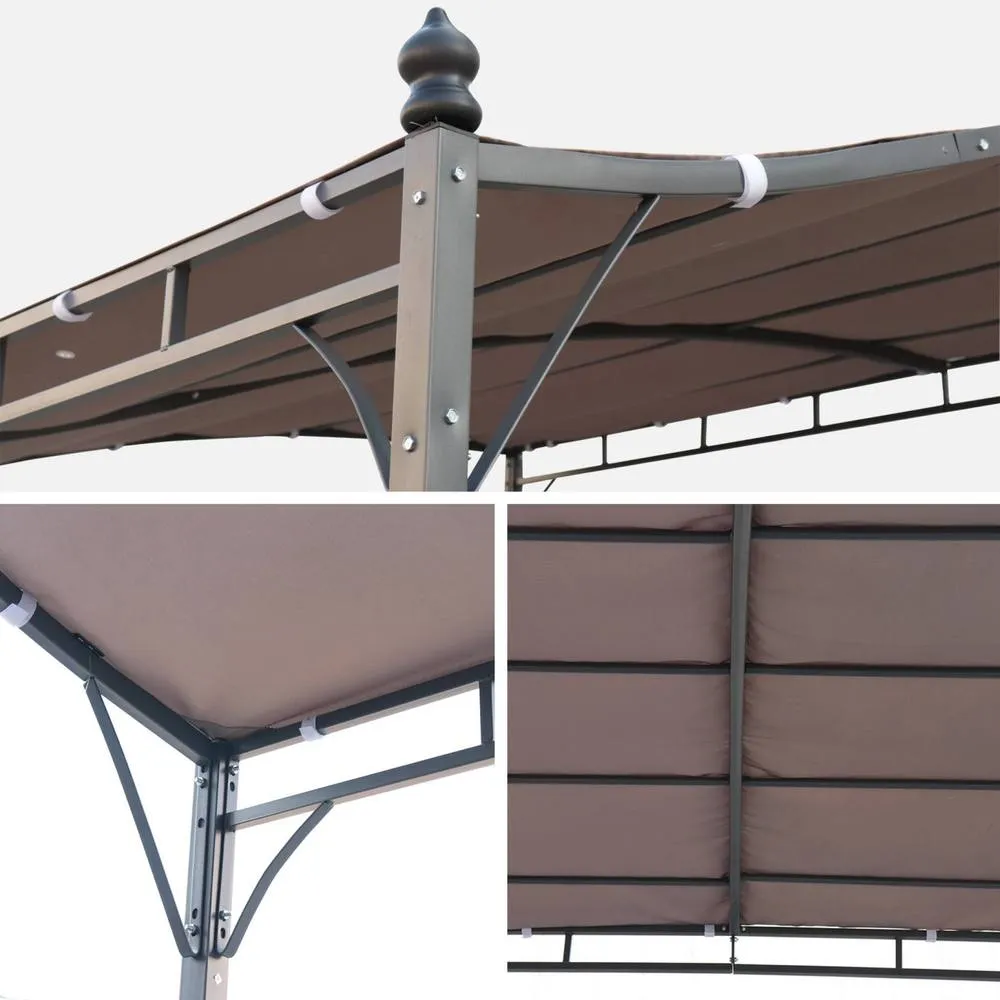sweeek 3x2.5m wall-mounted pergola in Taupe 3