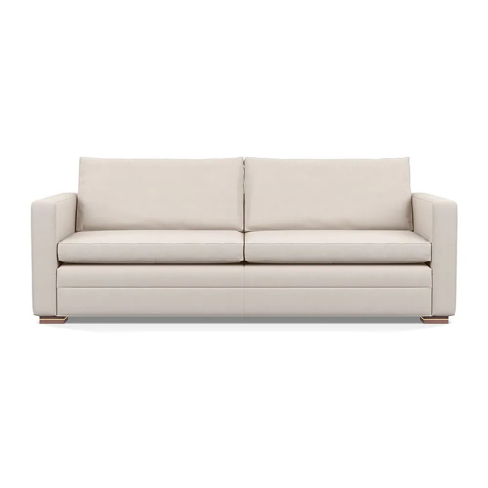 Heal's Palermo 4 Seater Sofa Siena Cotton Natural Brass/Walnut Feet 1