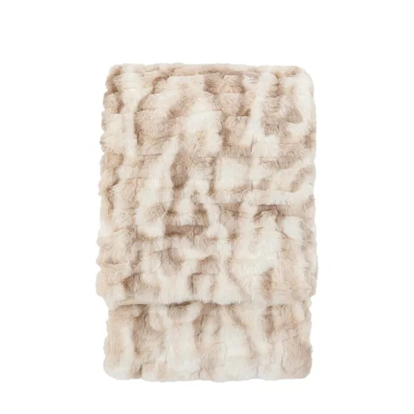 Luxurious Mottled Faux Fur Throw Blanket 4