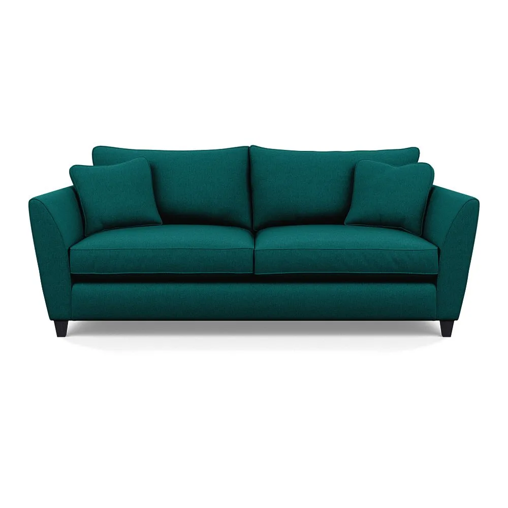 Heal's Torino 4 Seater Sofa Brushed Cotton Pine Black Feet