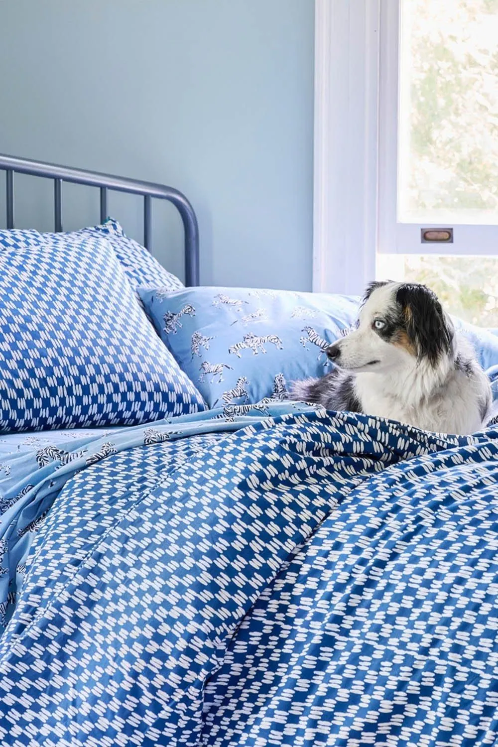 Martex Blue Petite Painted Check Duvet Cover Set 4