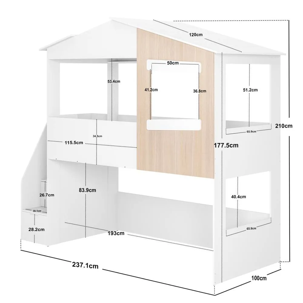 Flair Dreamland House Staircase Midsleeper in White 6