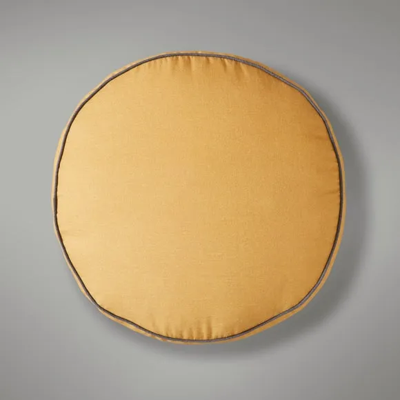Scandi Print Ochre Pouffe 2